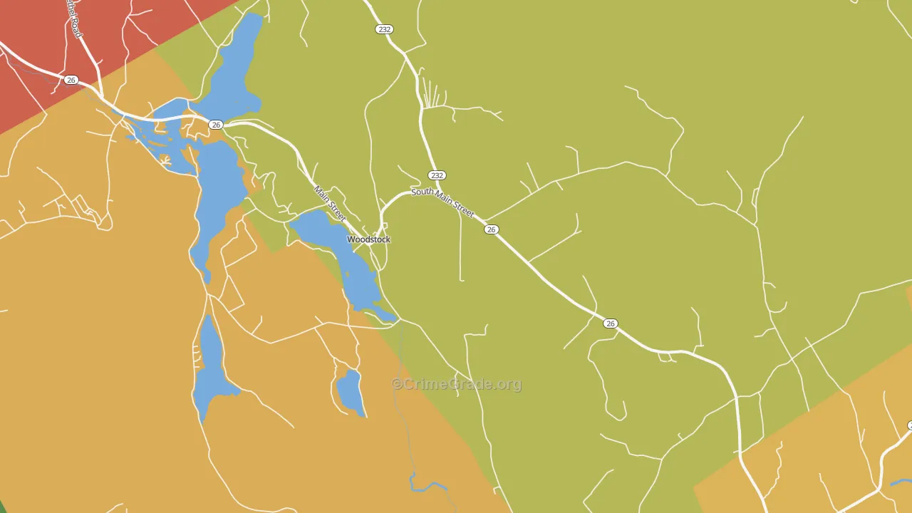 Bryant Pond, ME Map of Assault Rates