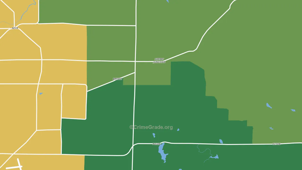 Bryant, WI Map of Assault Rates