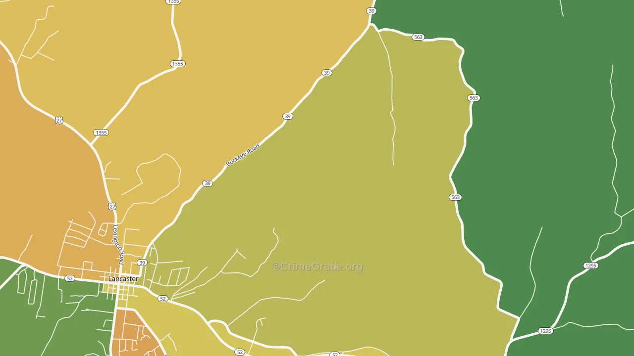 Bryantsville, KY Map of Assault Rates