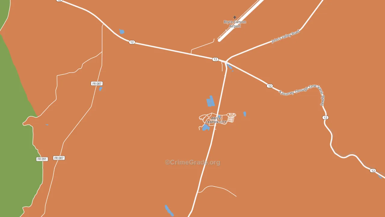 Bryce Canyon City, UT Map of Assault Rates