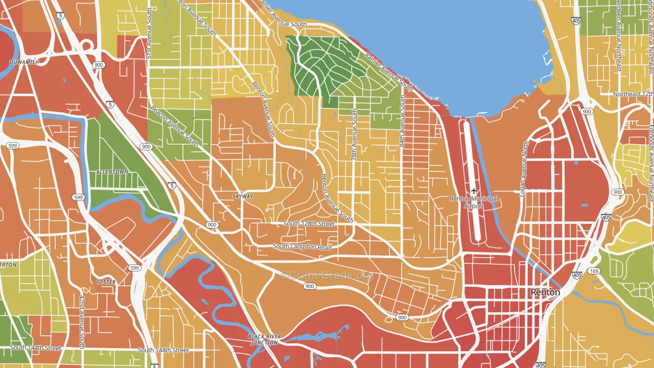 Bryn Mawr-Skyway, WA Map of Assault Rates
