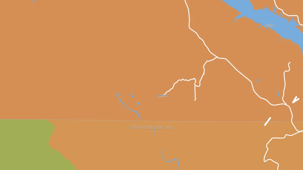 Bryson, CA Map of Assault Rates