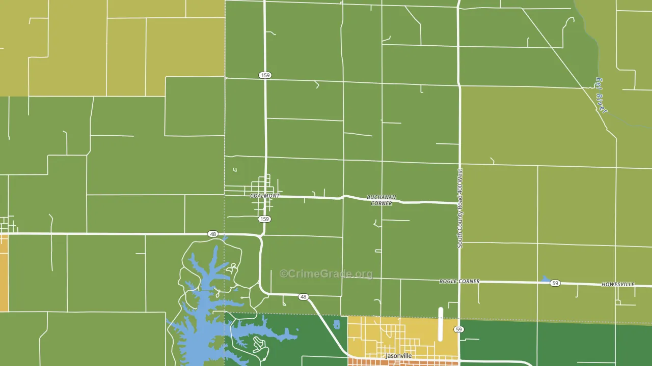 Buchanan Corner, IN Map of Assault Rates
