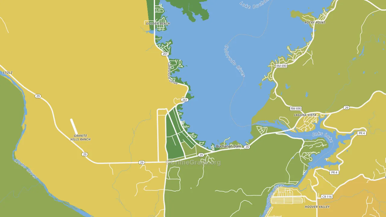 Buchanan Dam, TX Map of Assault Rates