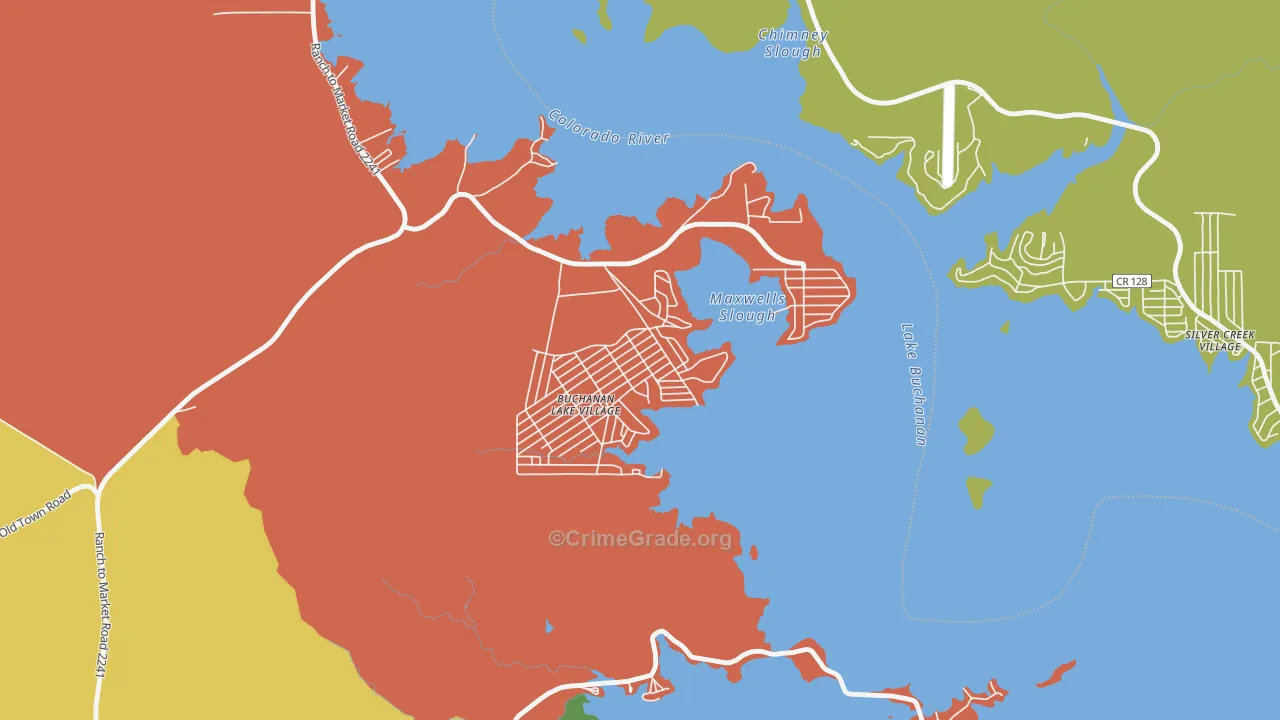 Buchanan Lake Village, TX Map of Assault Rates