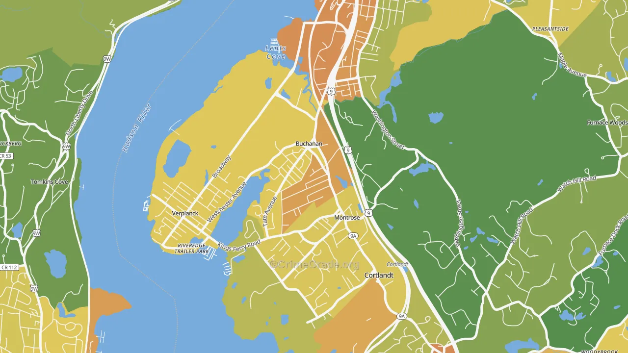 Buchanan, NY Map of Assault Rates