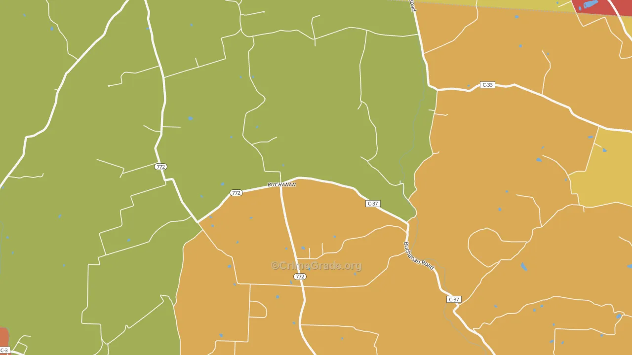 Buchanan, OH Map of Assault Rates