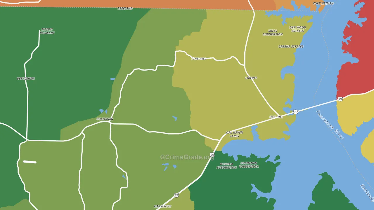 Buchanan, TN Map of Assault Rates