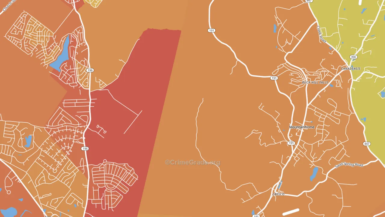 Buck Hill Falls, PA Map of Assault Rates