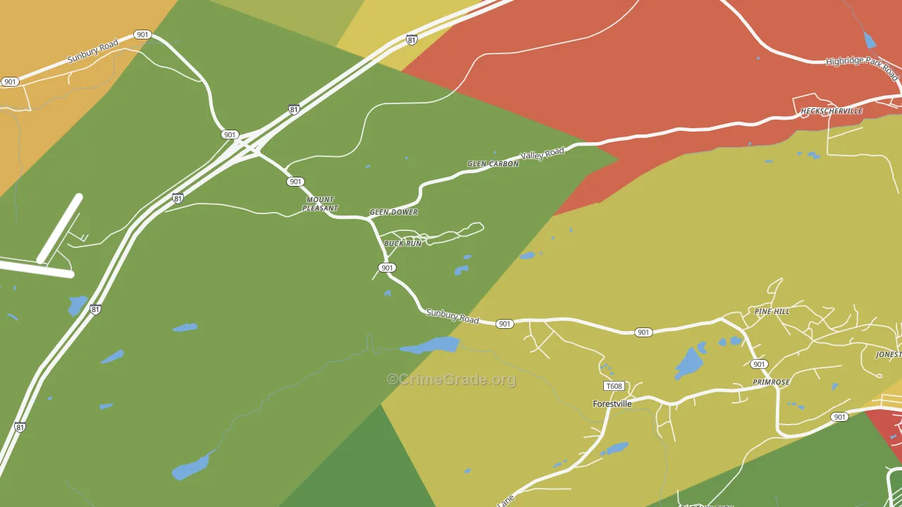 Buck Run, PA Map of Assault Rates