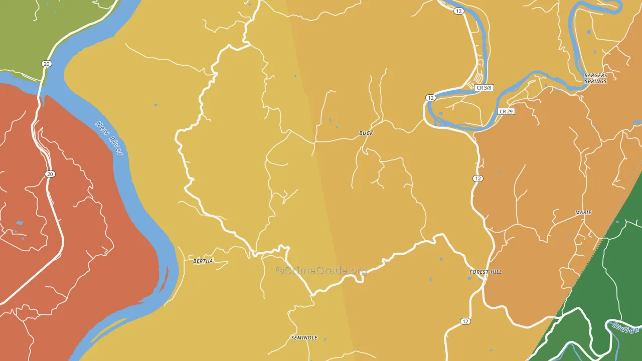 Buck, WV Map of Assault Rates