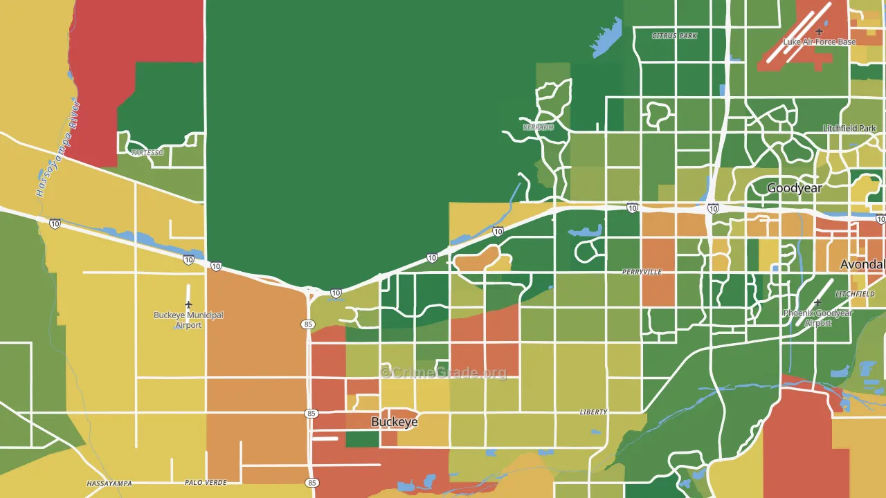 Buckeye, AZ Map of Assault Rates