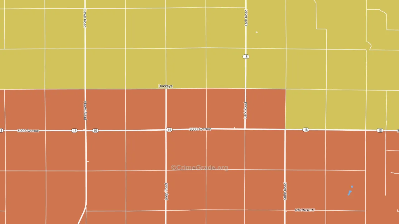 Buckeye, KS Map of Assault Rates