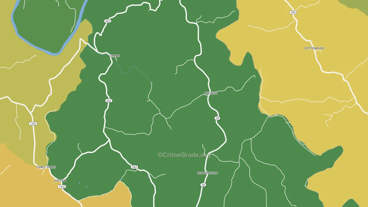 Buckeye, KY Map of Assault Rates