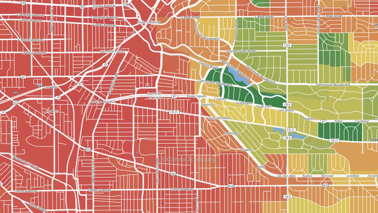 Buckeye-Shaker, Cleveland, OH Map of Assault Rates