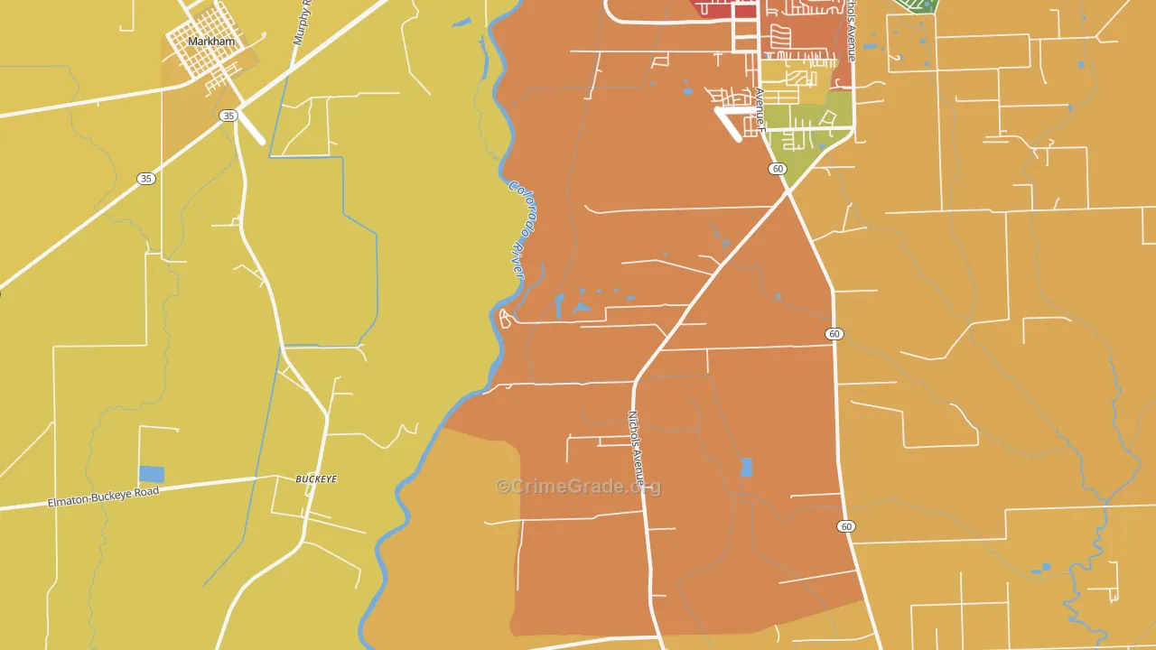 Buckeye, TX Map of Assault Rates