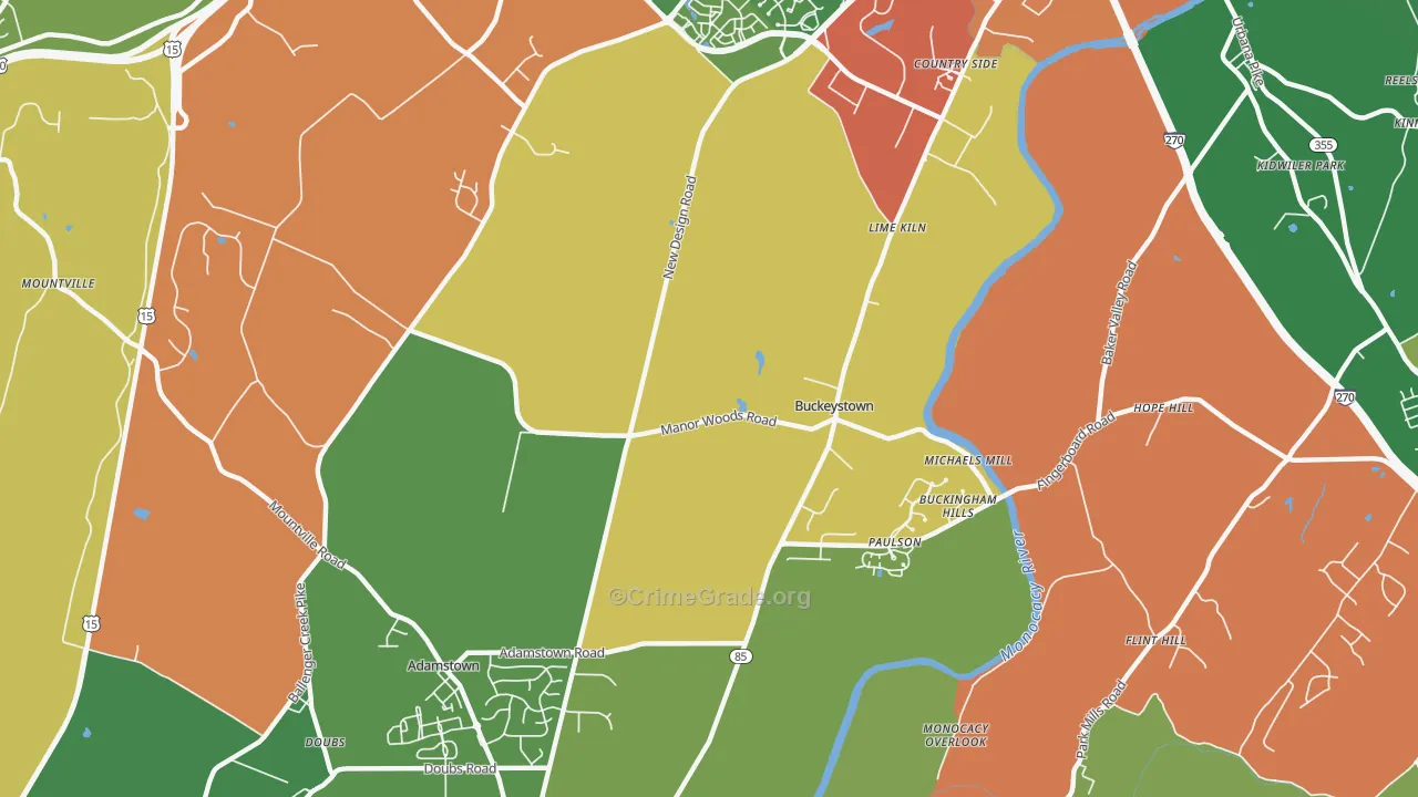 Buckeystown, MD Map of Assault Rates