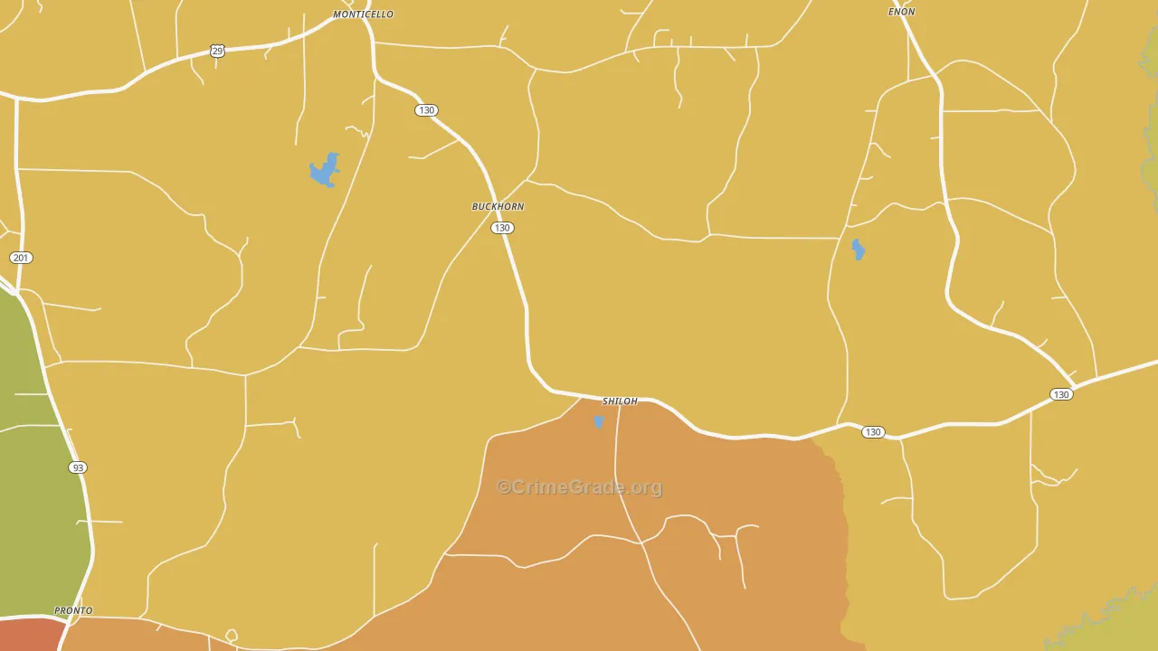 Buckhorn, AL Map of Assault Rates