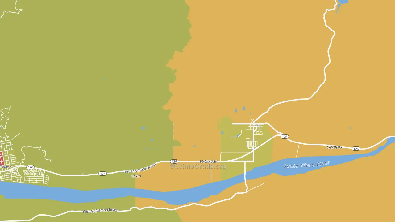 Buckhorn, CA Map of Assault Rates