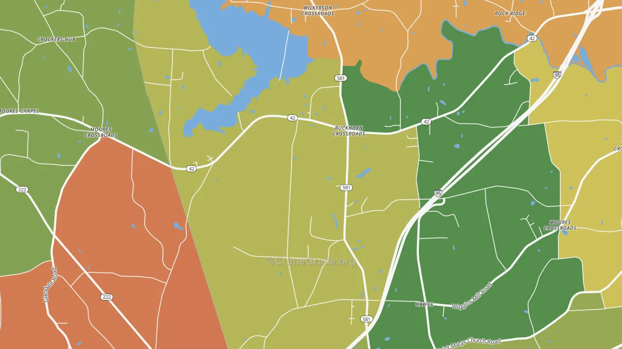 Buckhorn Crossroads, NC Map of Assault Rates