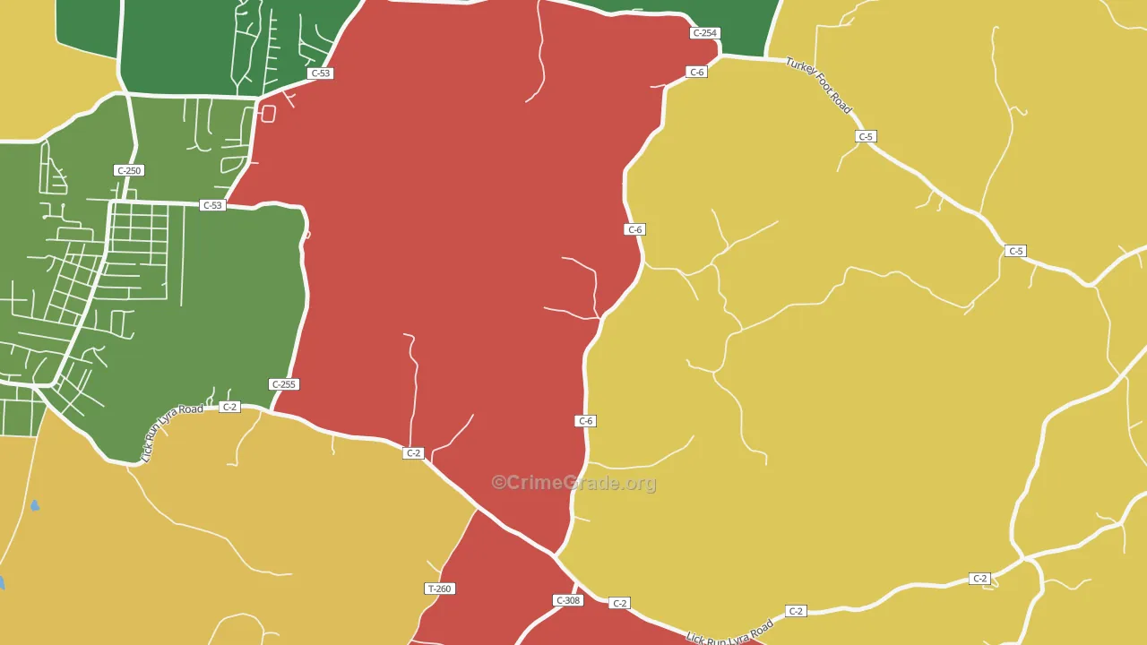 Buckhorn, OH Map of Assault Rates
