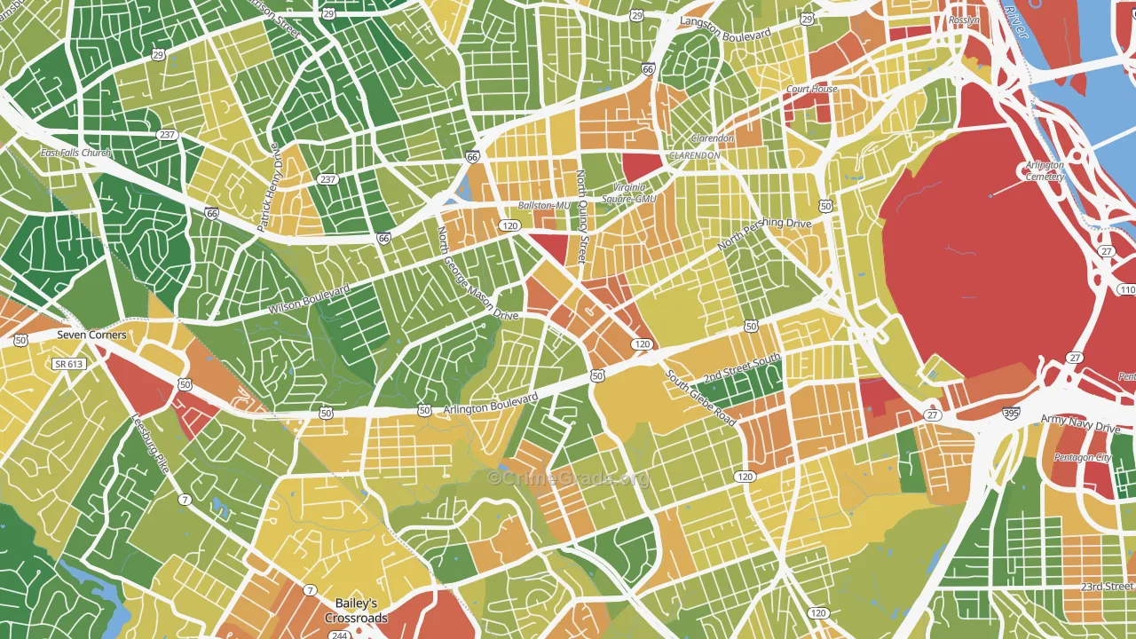 Buckingham, Arlington, VA Map of Assault Rates