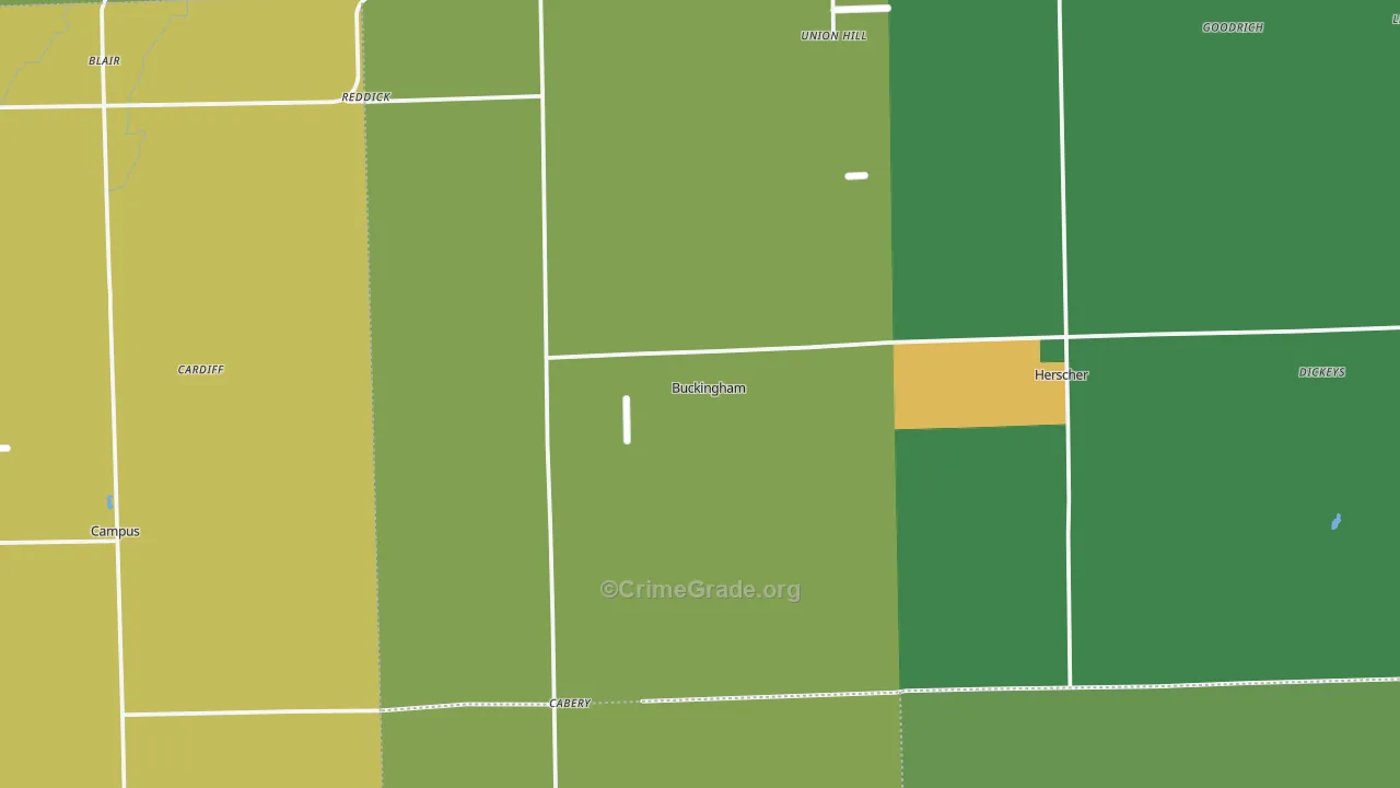 Buckingham, IL Map of Assault Rates