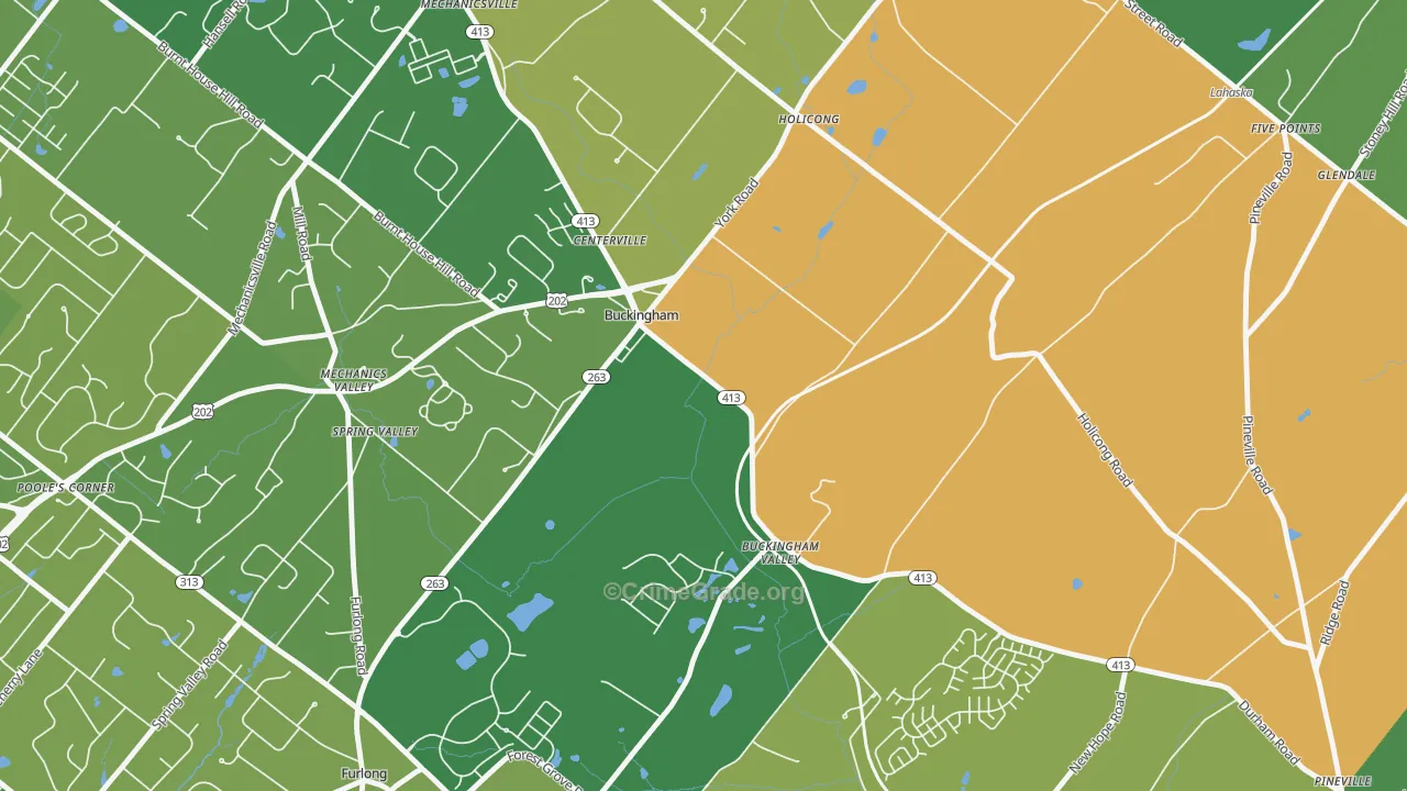Buckingham, PA Map of Assault Rates