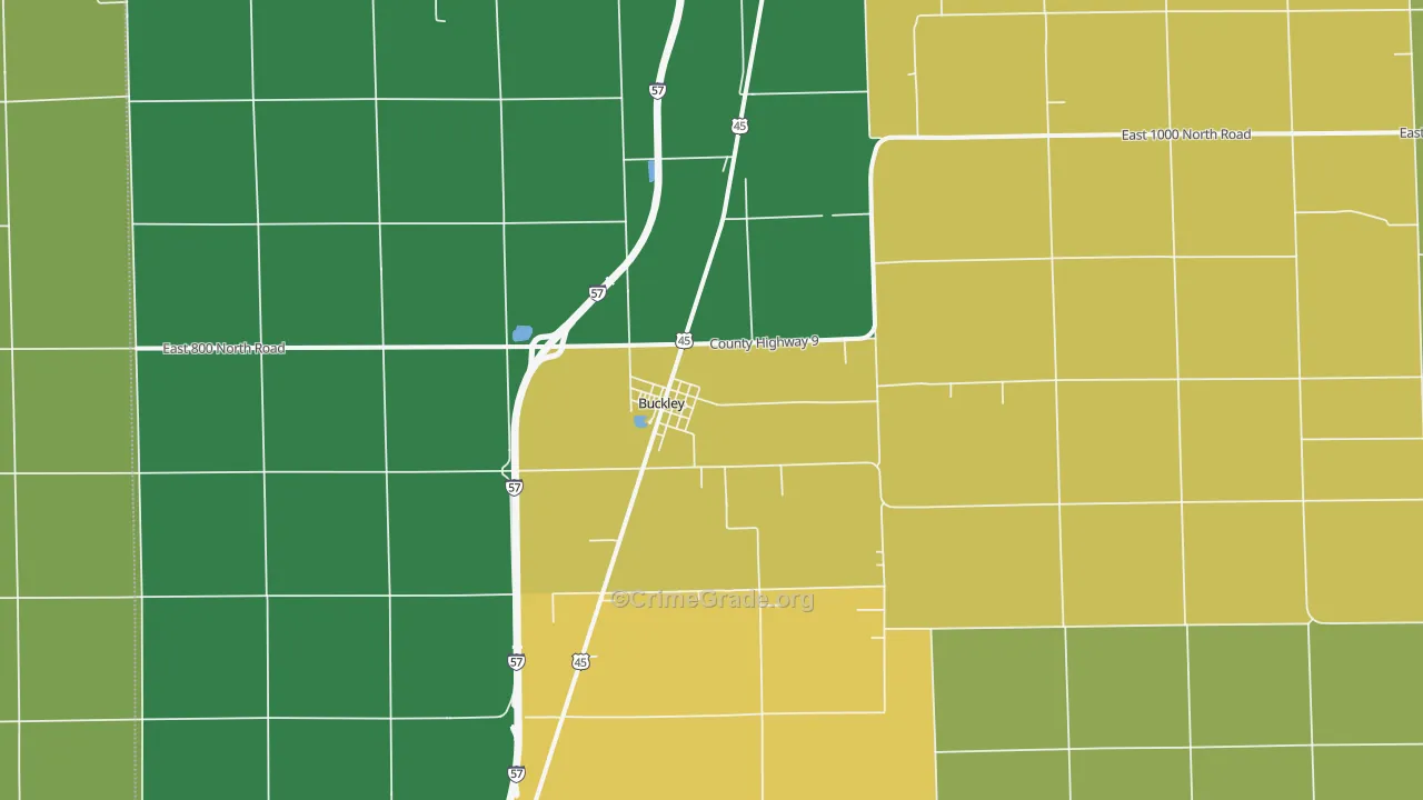 Buckley, IL Map of Assault Rates