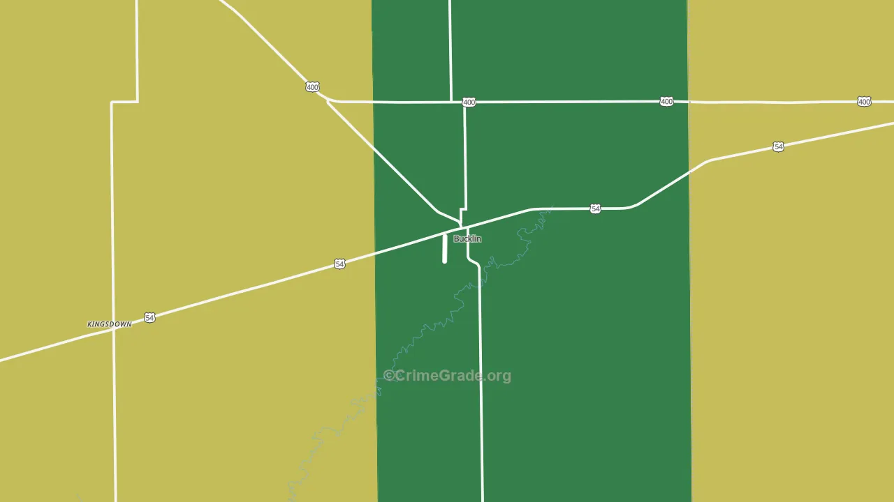 Bucklin, KS Map of Assault Rates