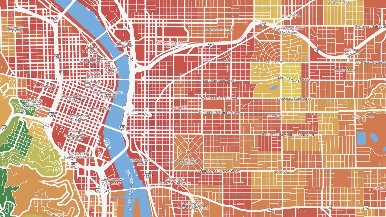 Buckman, Portland, OR Map of Assault Rates
