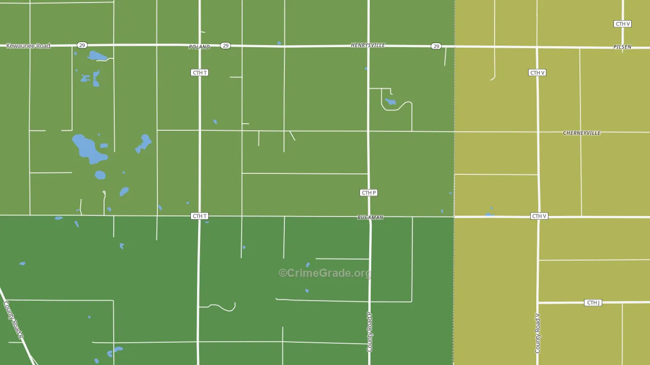 Buckman, WI Map of Assault Rates