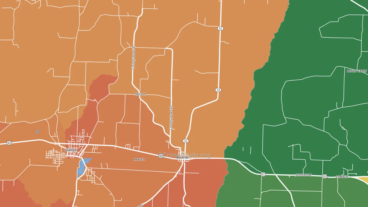 Buckner, AR Map of Assault Rates