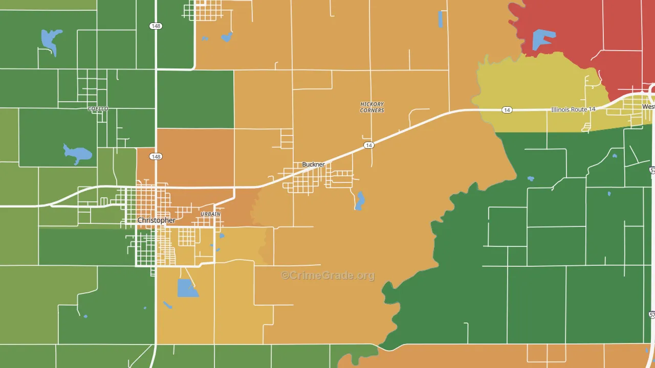 Buckner, IL Map of Assault Rates