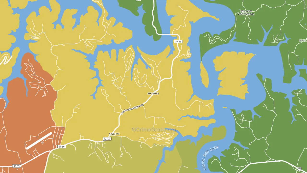 Buckner, TN Map of Assault Rates