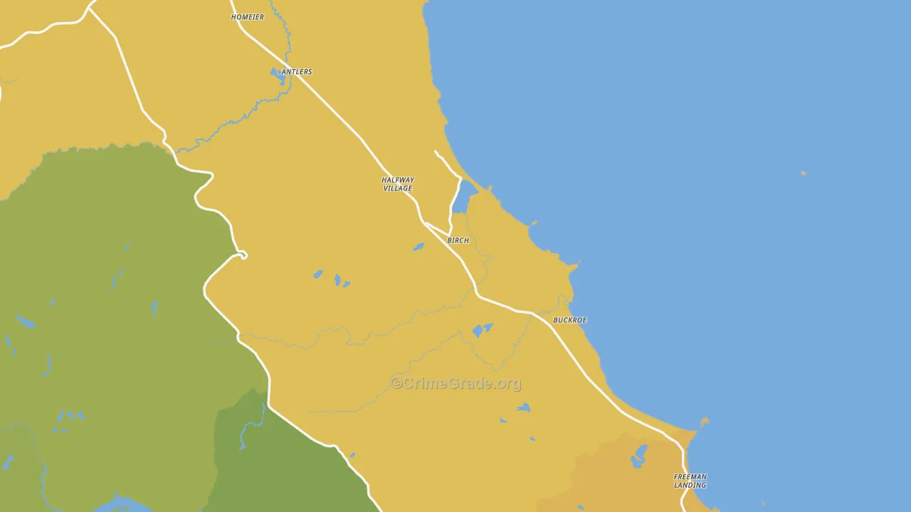 Buckroe, MI Map of Assault Rates
