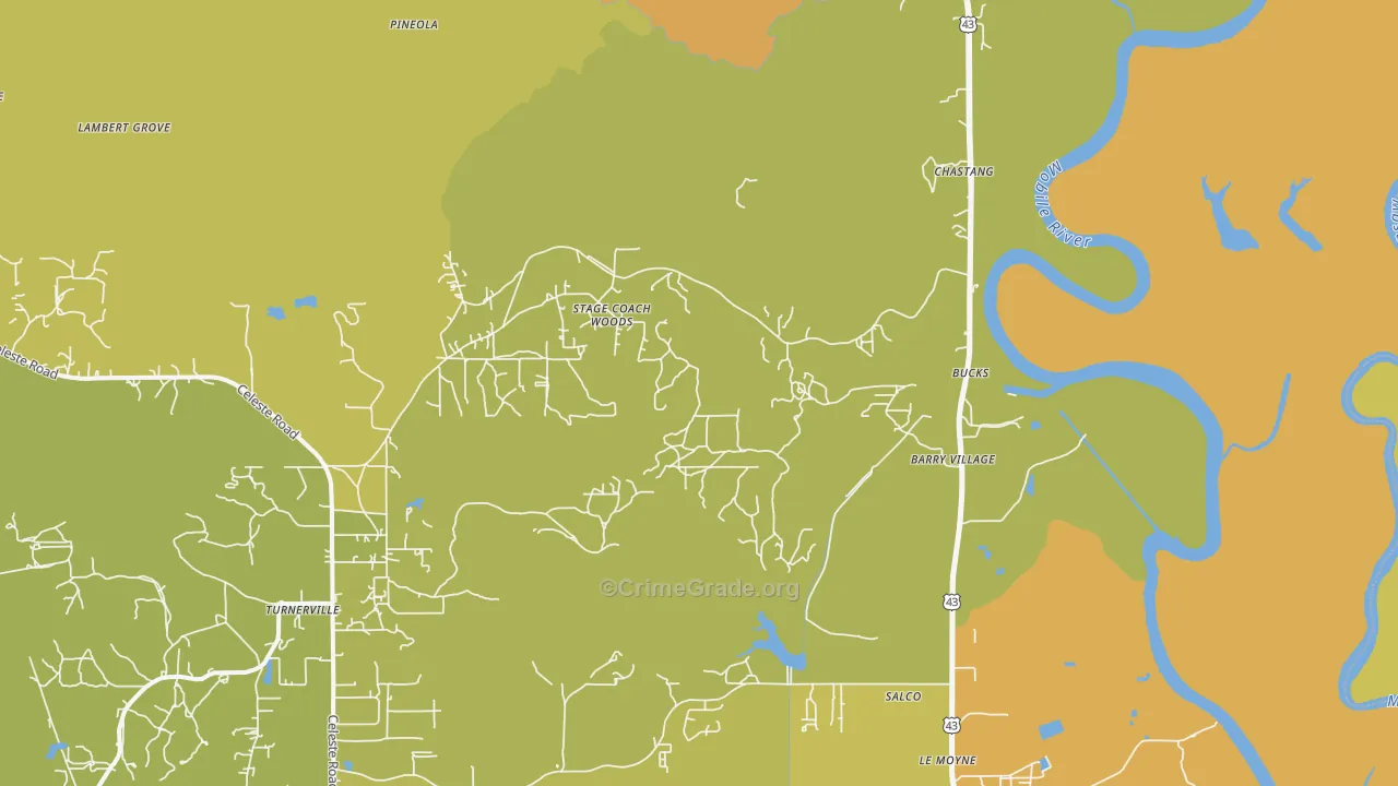 Bucks, AL Map of Assault Rates