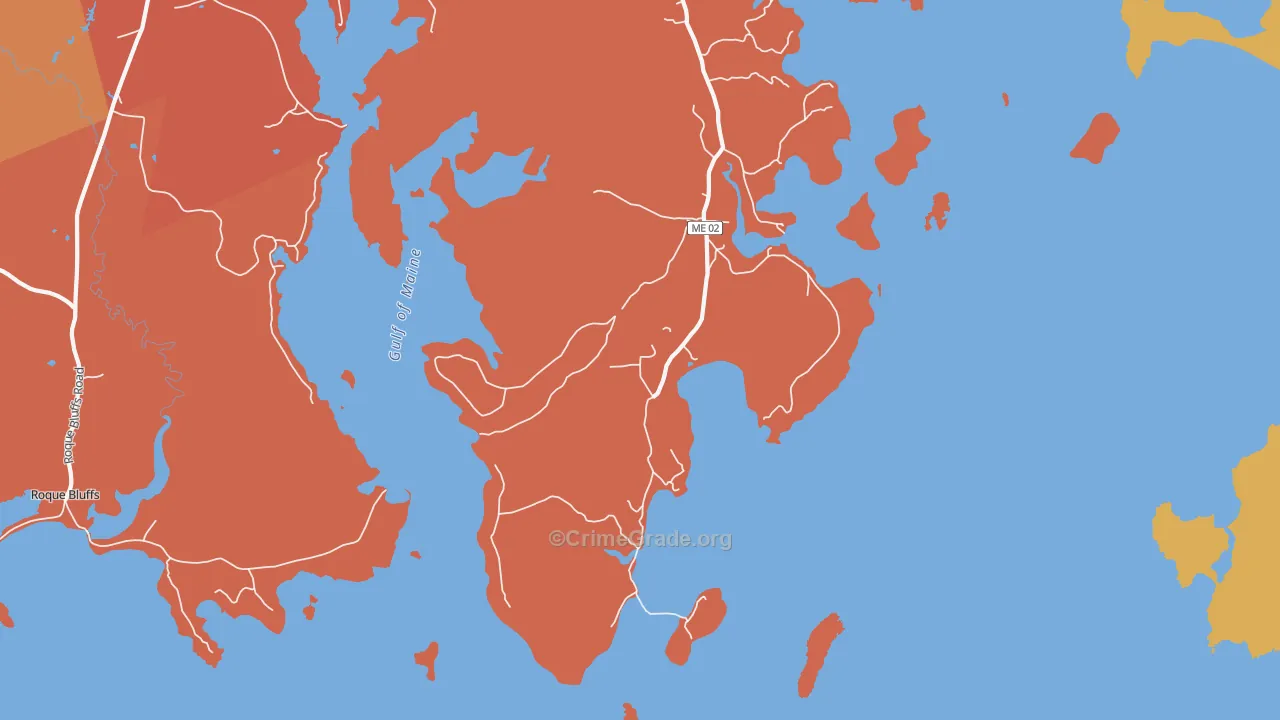 Bucks Harbor, ME Map of Assault Rates