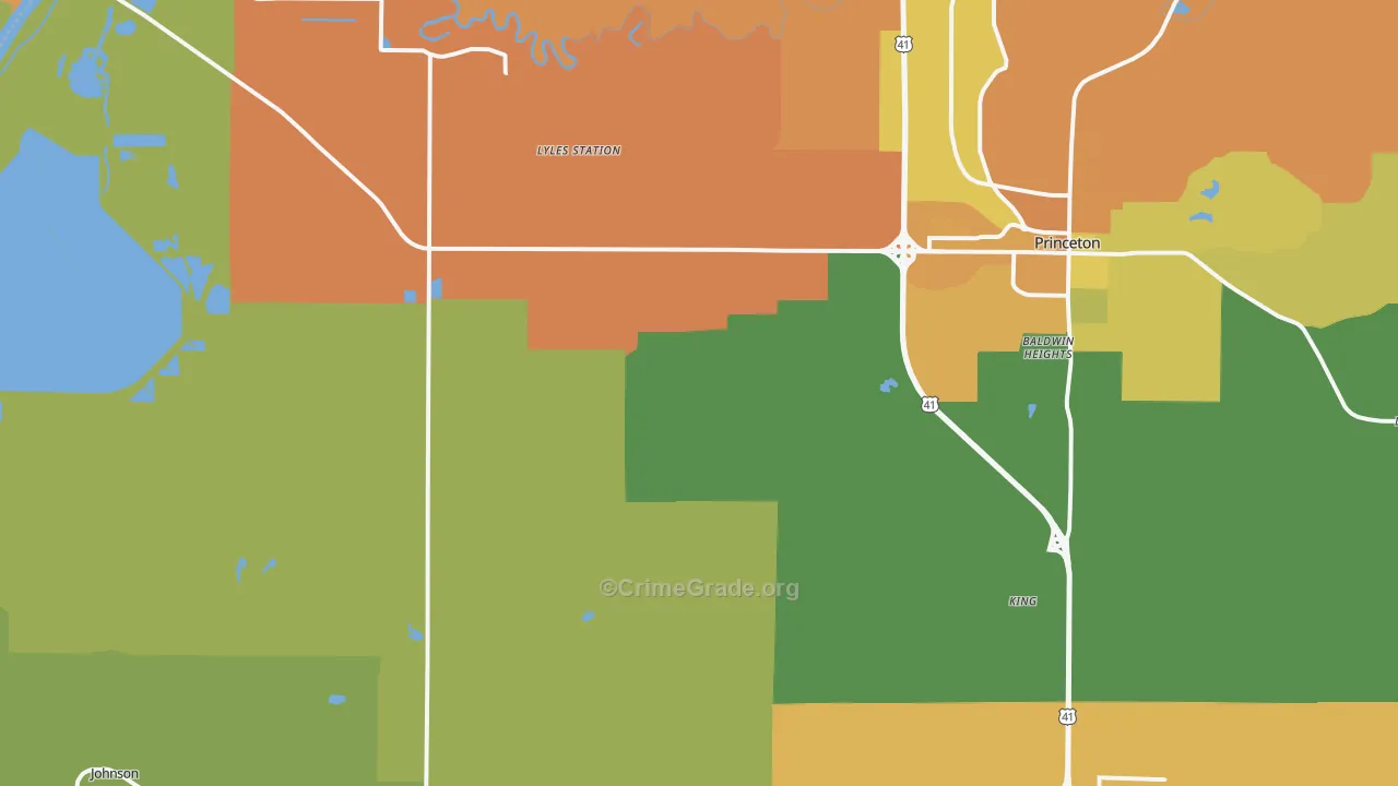 Buckskin, IN Map of Assault Rates