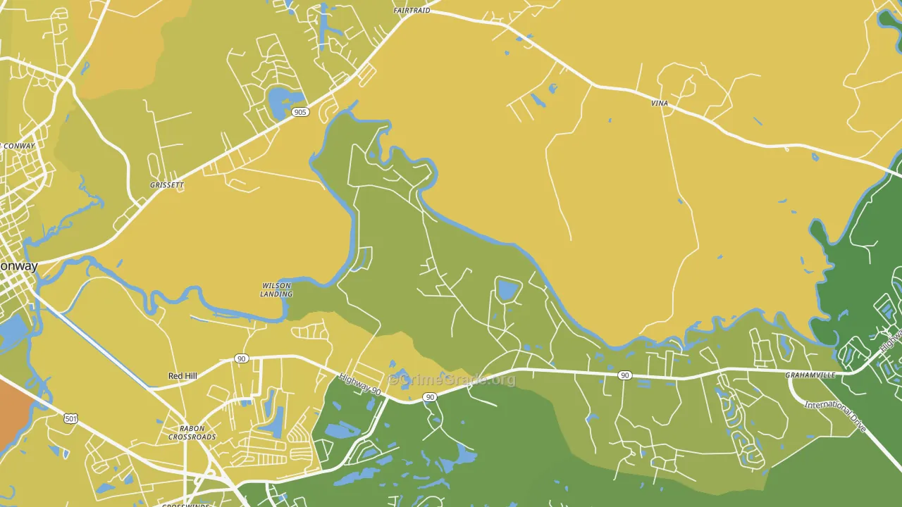 Bucksville, SC Map of Assault Rates