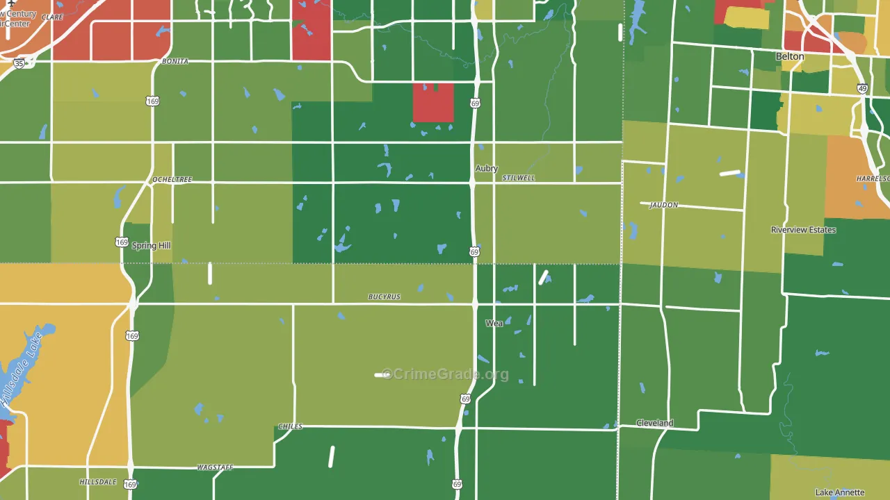 Bucyrus, KS Map of Assault Rates