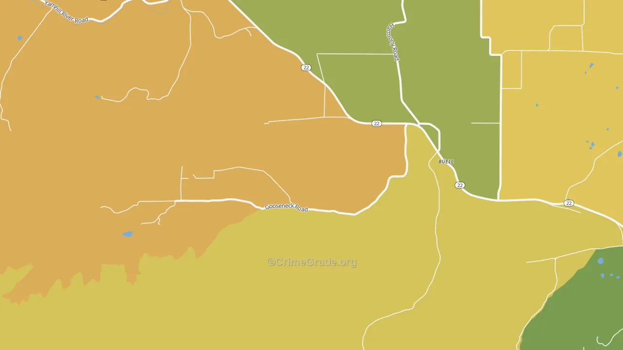 Buell, OR Map of Assault Rates