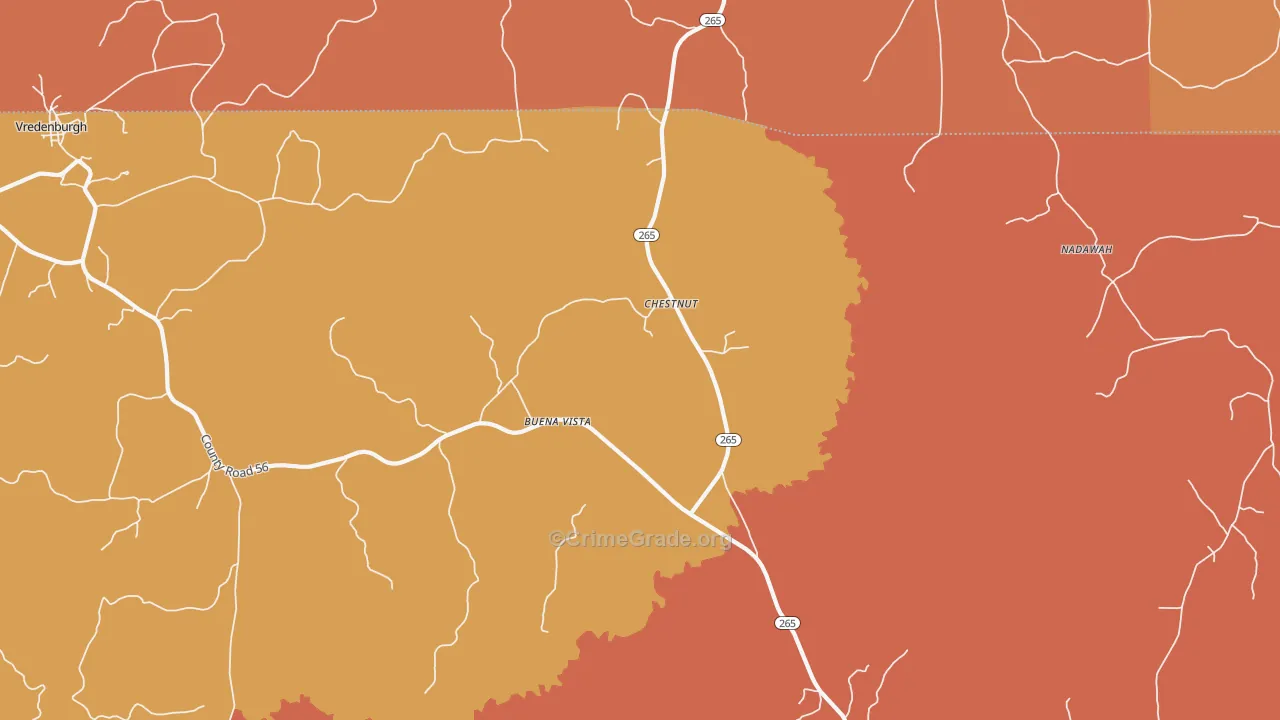 Buena Vista, AL Map of Assault Rates