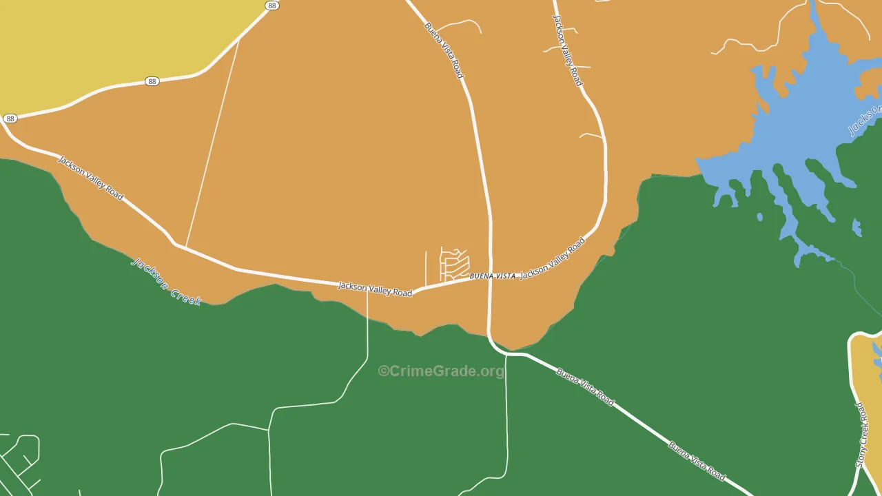 Buena Vista, CA Map of Assault Rates