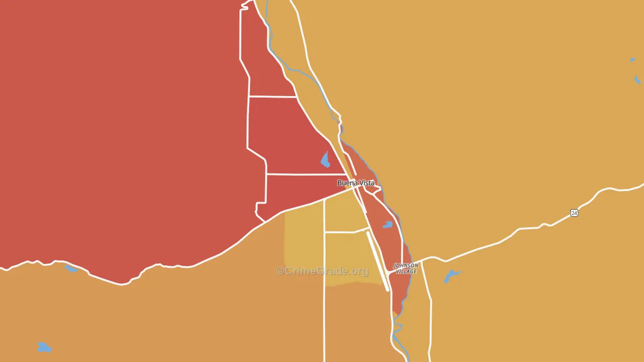 Buena Vista, CO Map of Assault Rates