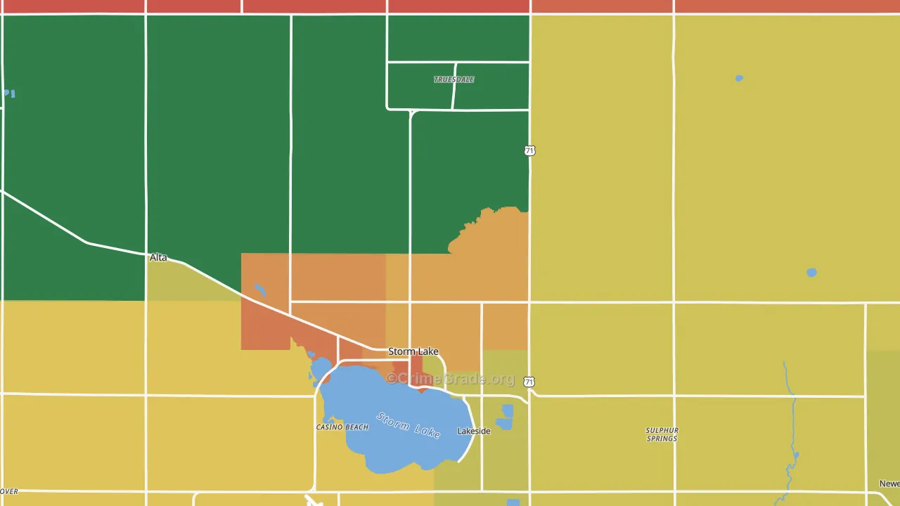Buena Vista County, IA Map of Assault Rates