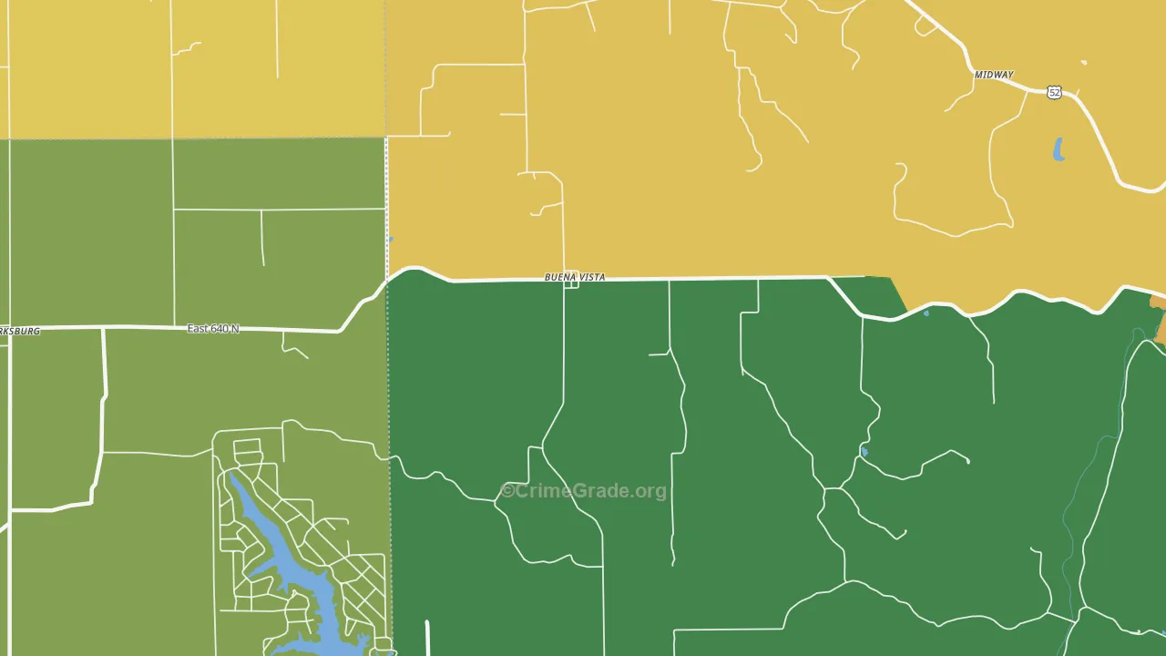 Buena Vista, IN Map of Assault Rates