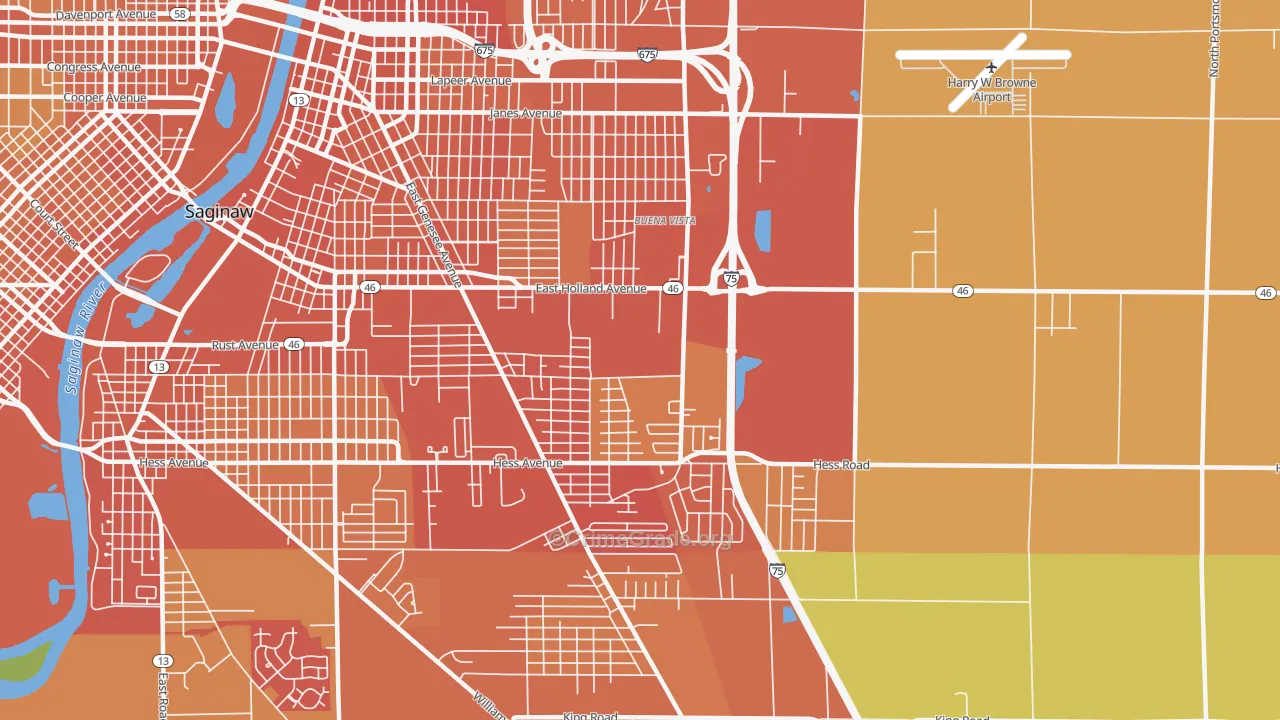 Buena Vista, MI Map of Assault Rates