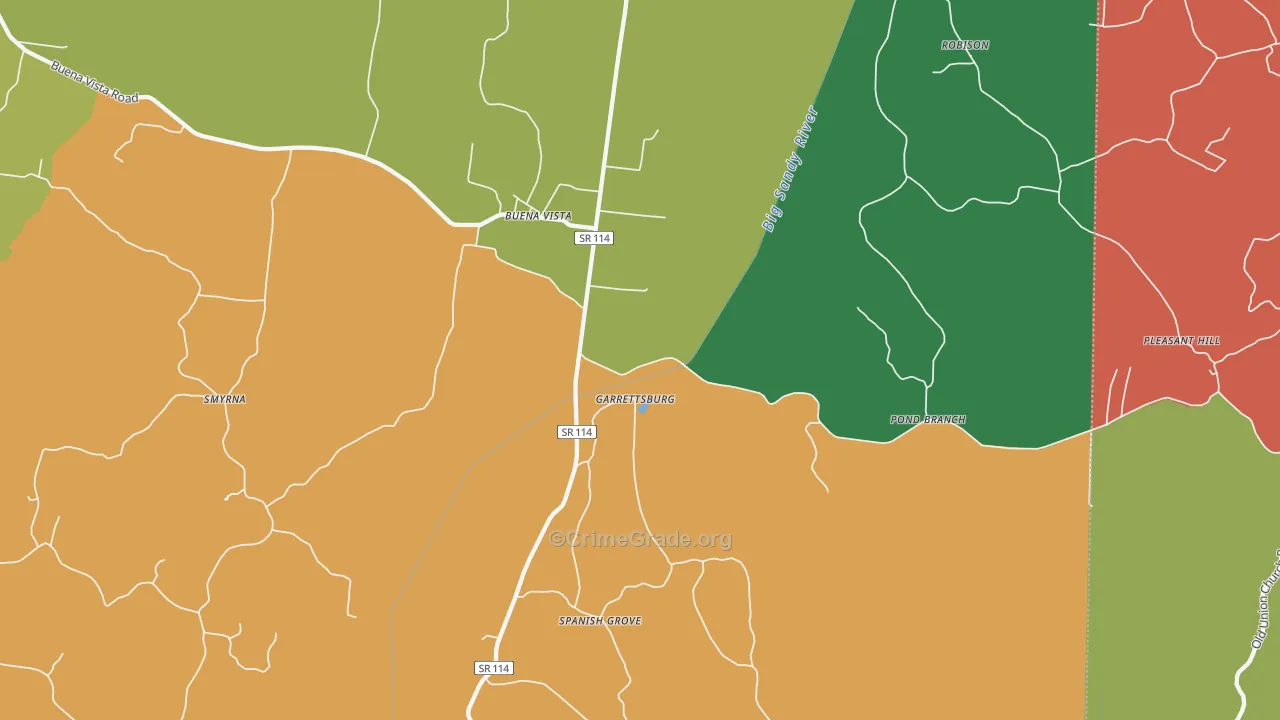 Buena Vista, TN Map of Assault Rates