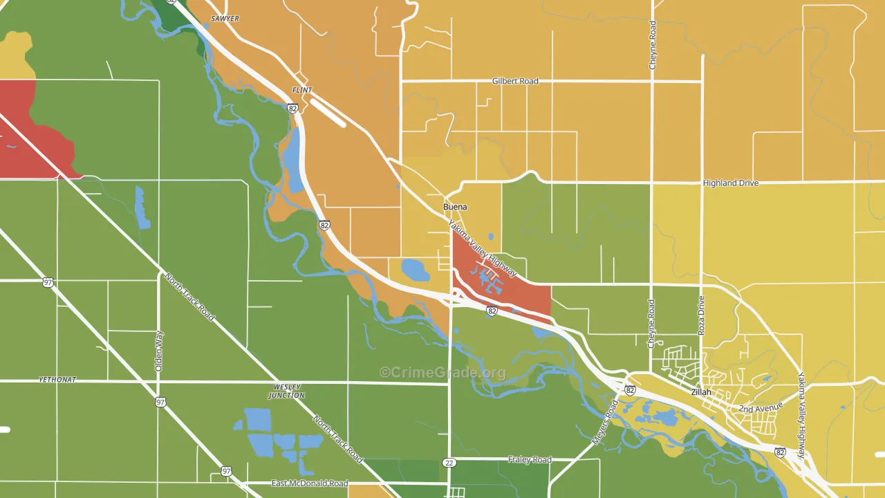 Buena, WA Map of Assault Rates